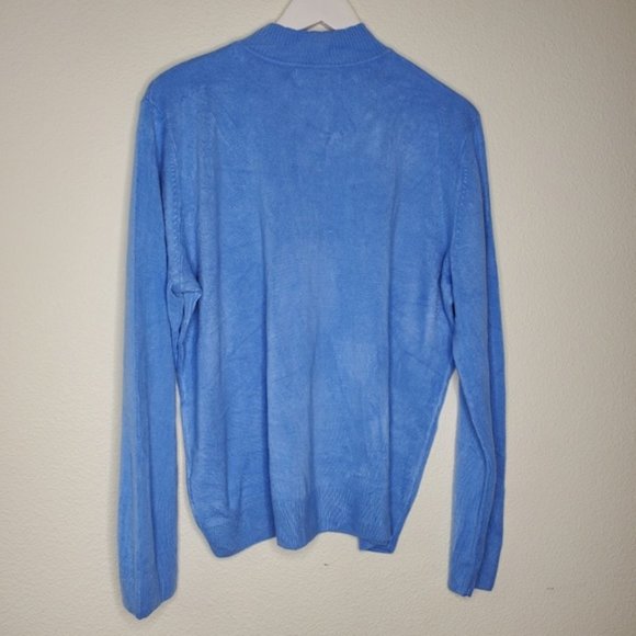 Sag Harbor Blue Mock Neck Turtleneck - Picture 4 of 5